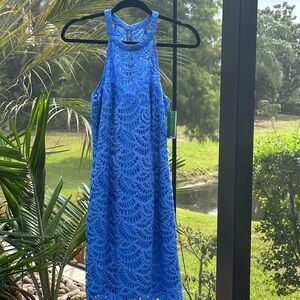 Lilly Pulitzer Kenna Bennet Blue scalloped lace dress NWT 4